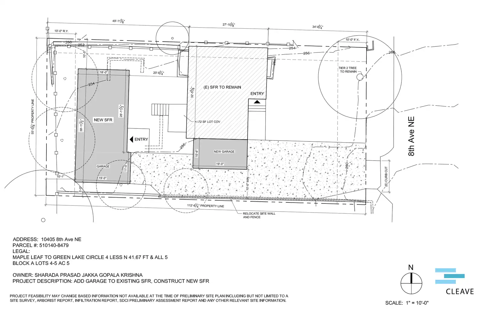 Site plan for 10405 8th Ave NE