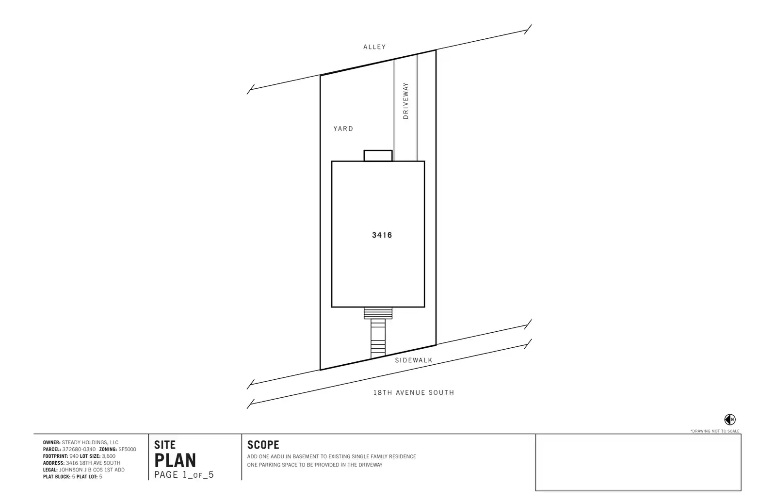 Site plan for 3416 18th Ave S