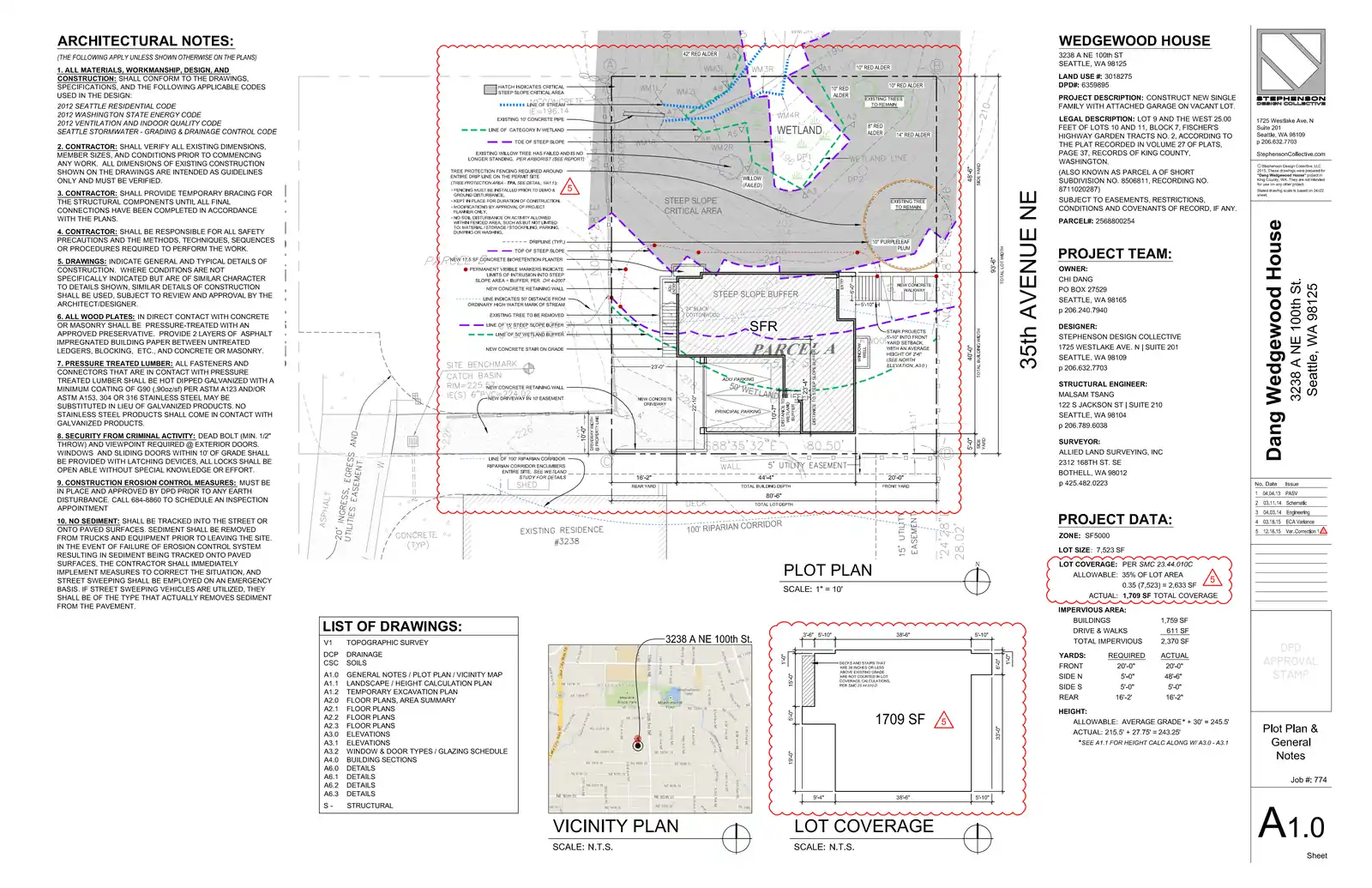Site plan for 3238 A NE 100th St