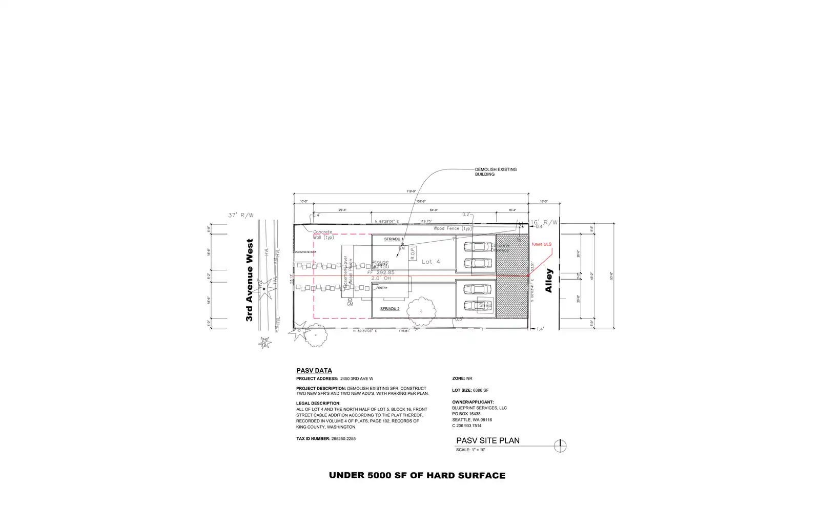 Site plan for 2450 3rd Ave W
