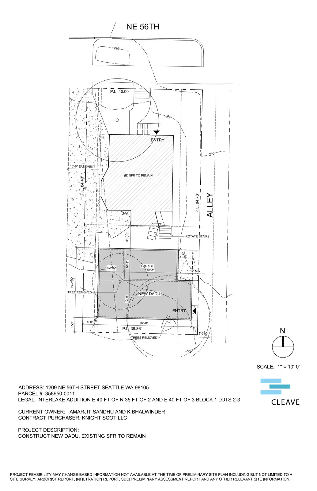 Site plan for 1209 B NE 56th St