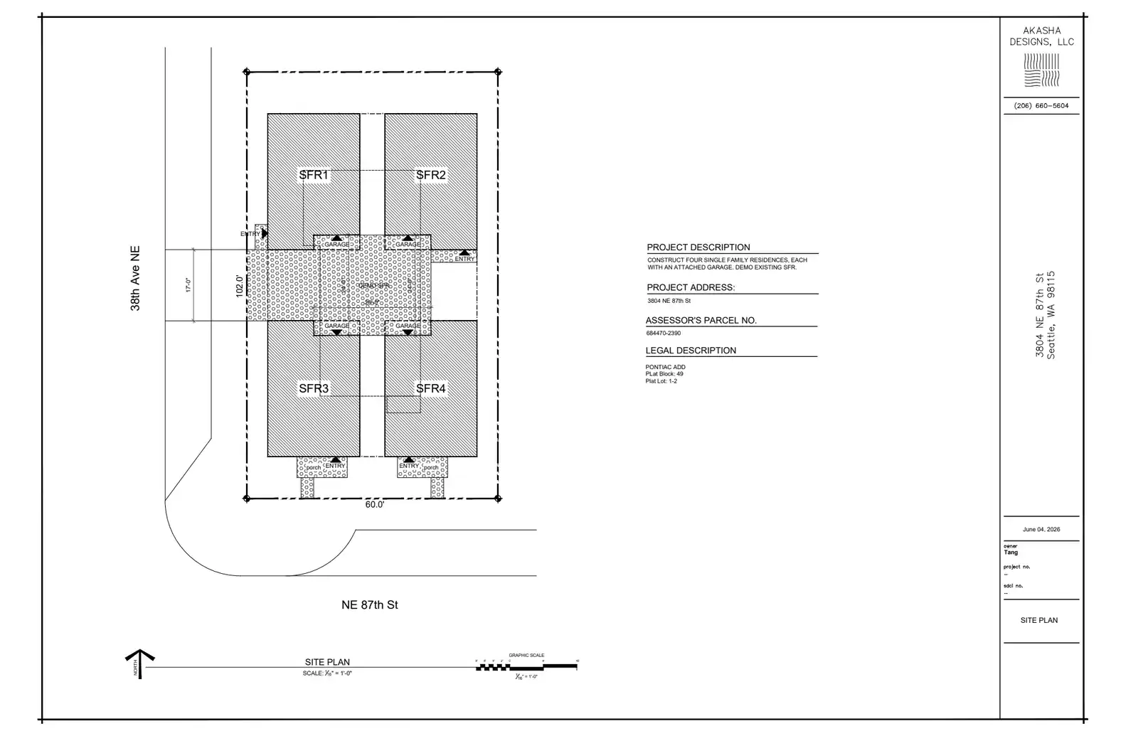 Site plan for 3804 NE 87th St