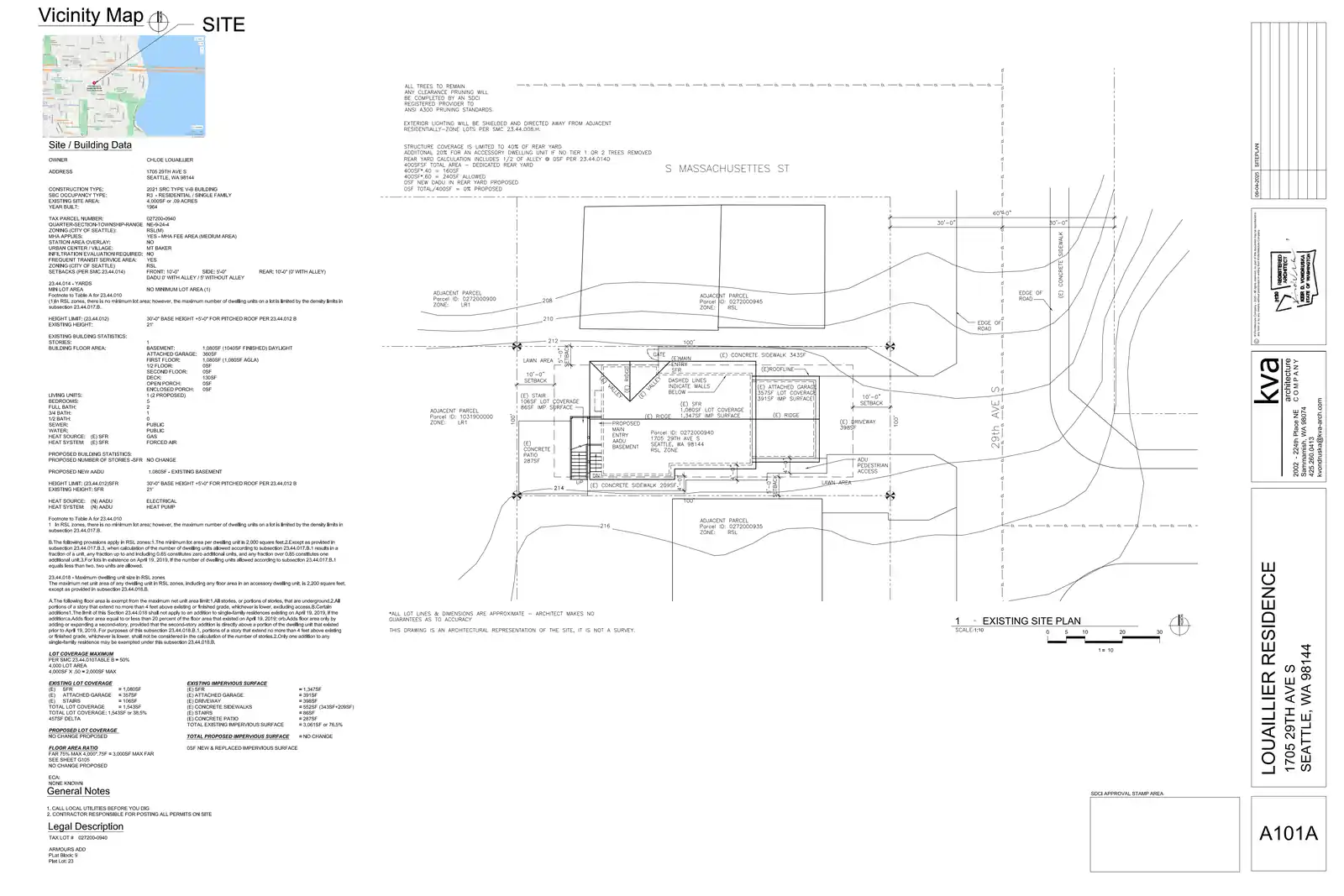 Site plan for 1705 29th Ave S