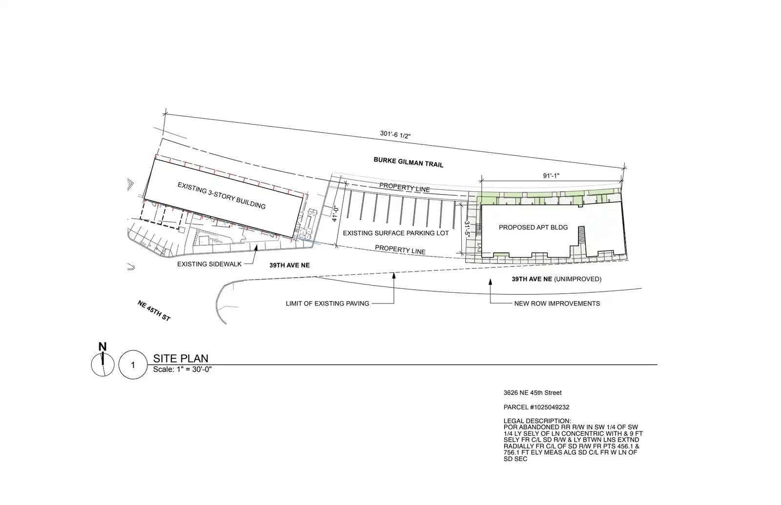Site plan for 3626 NE 45th St