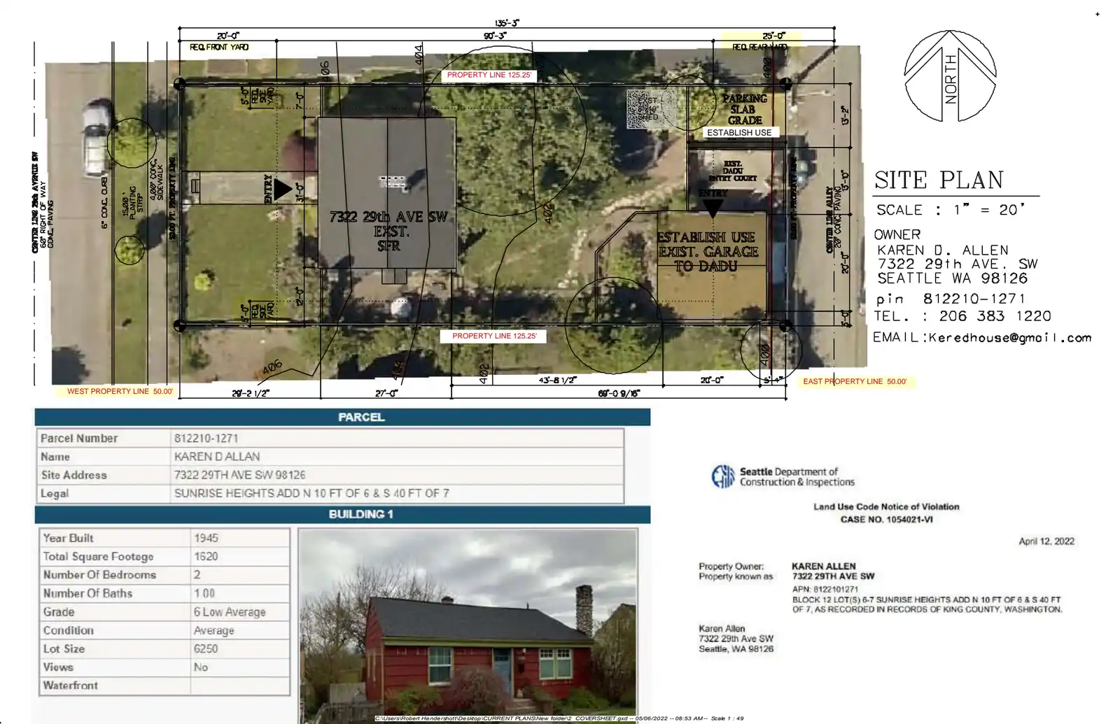 Site plan for 7324 29th Ave SW
