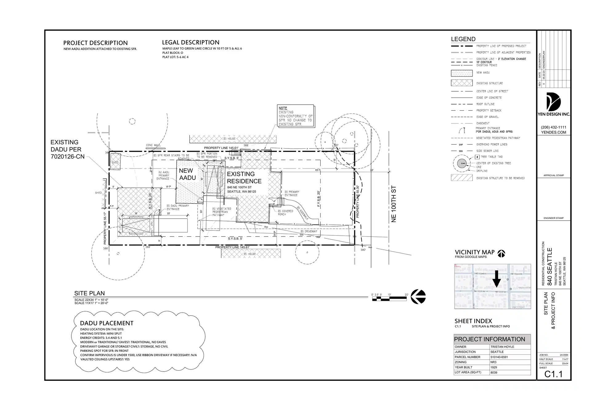 Site plan for 840 NE 100th St