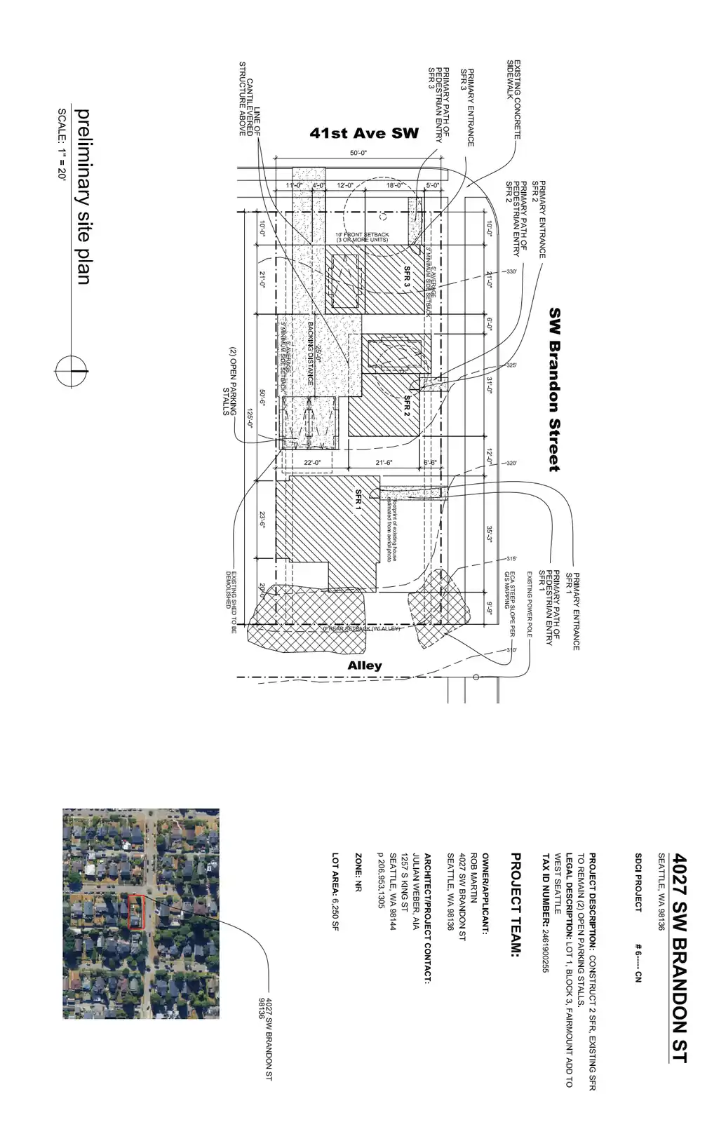 Site plan for 4027 SW Brandon St