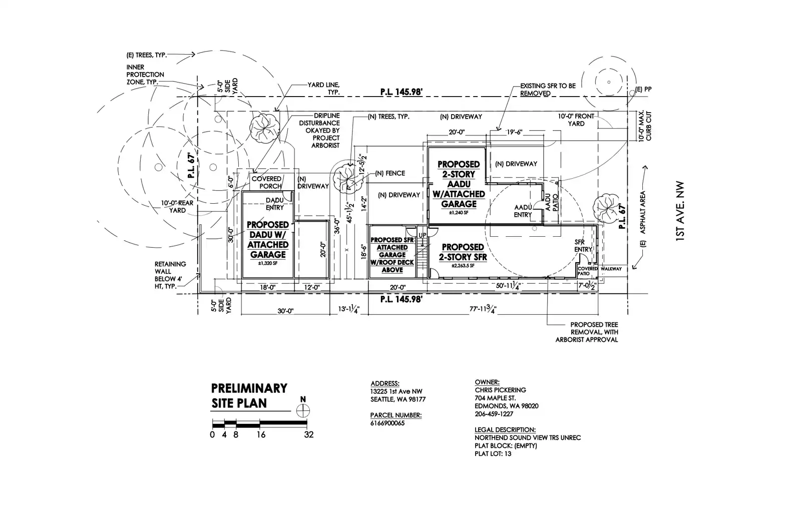 Site plan for 13225 1st Ave NW