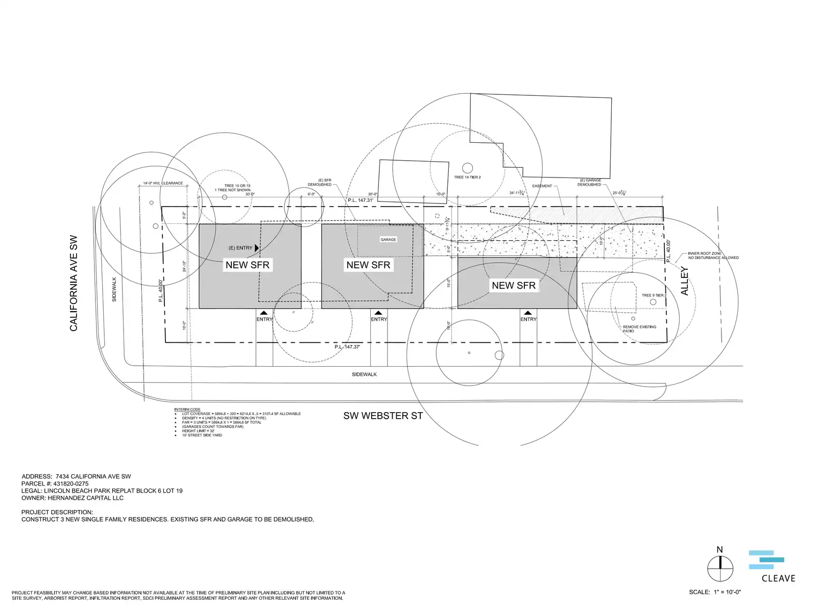 Site plan for 7434 California Ave SW