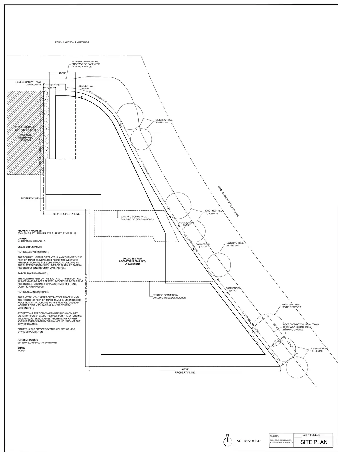 Site plan for 5001 Rainier Ave S