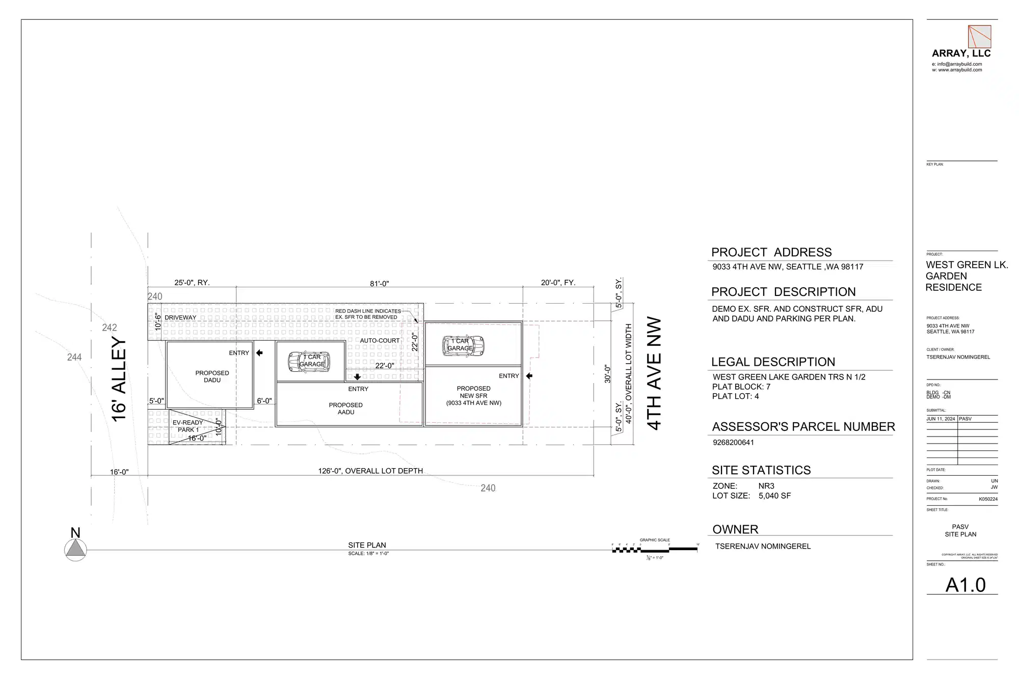Site plan for 9033 4th Ave NW