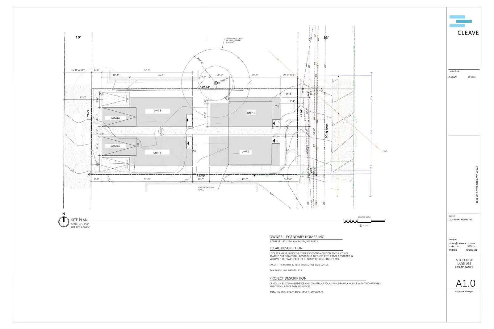 Site plan for 1811 29th Ave