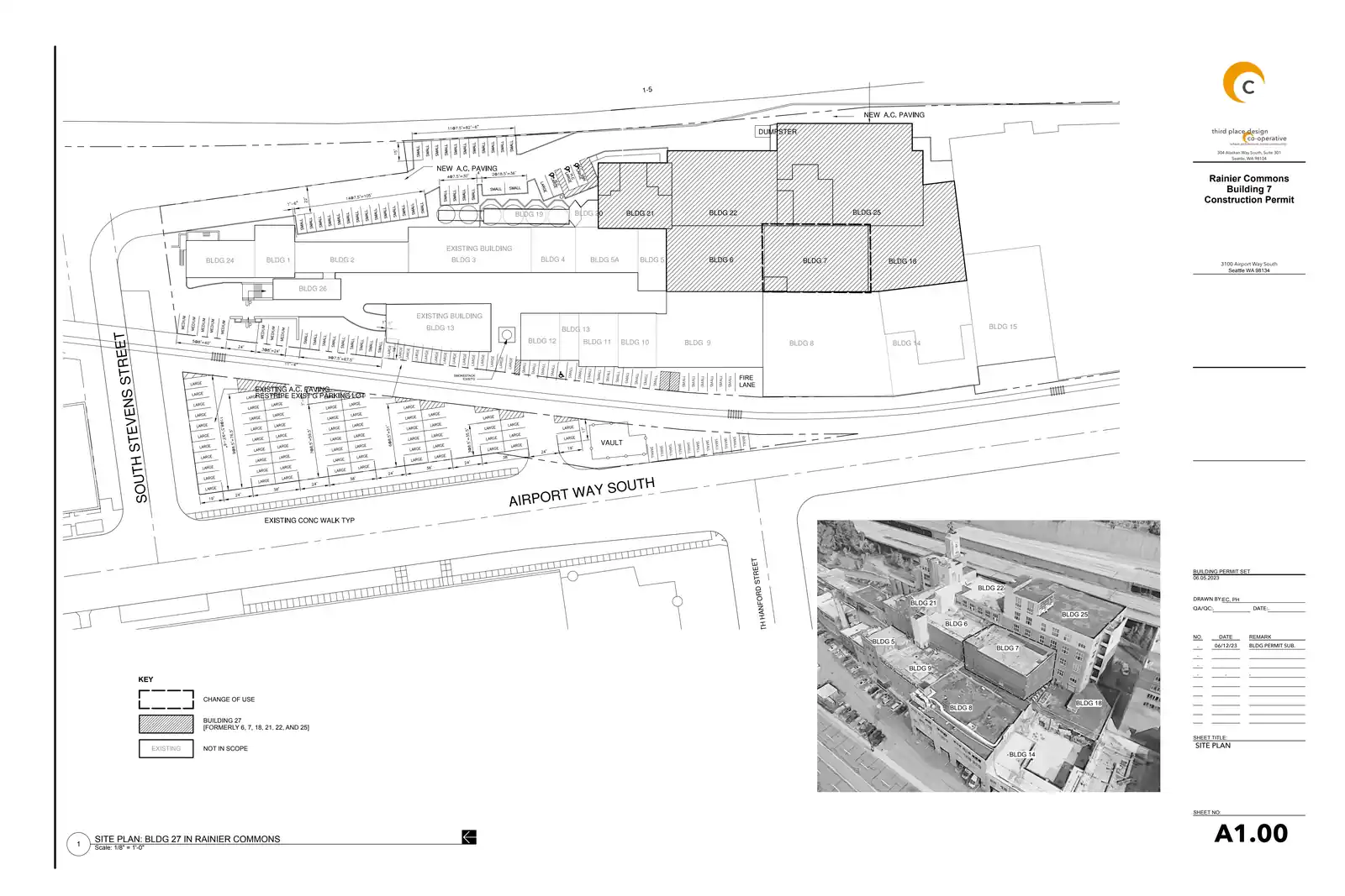 Site plan for 3100 Airport Way S