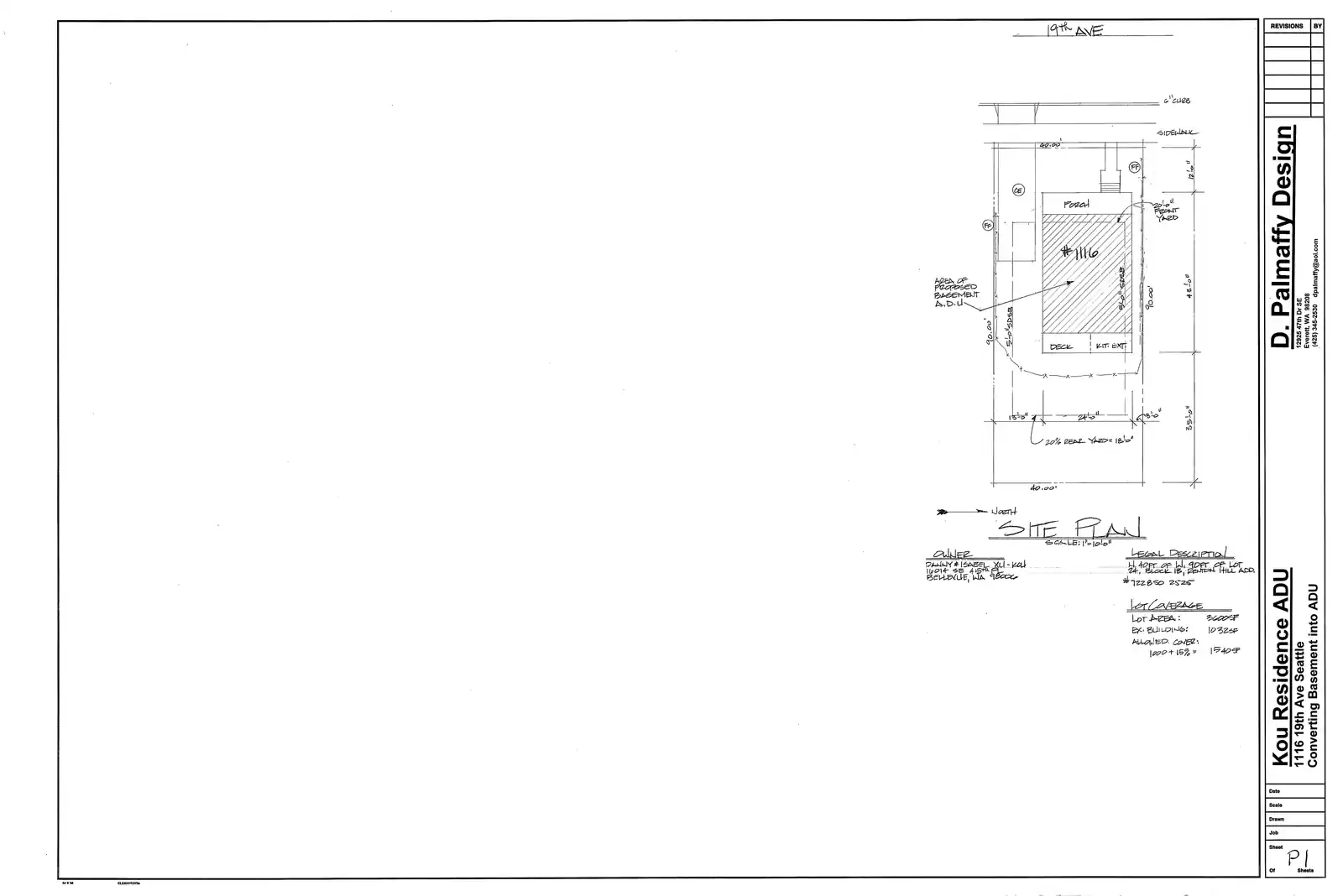 Site plan for 1116 19th Ave