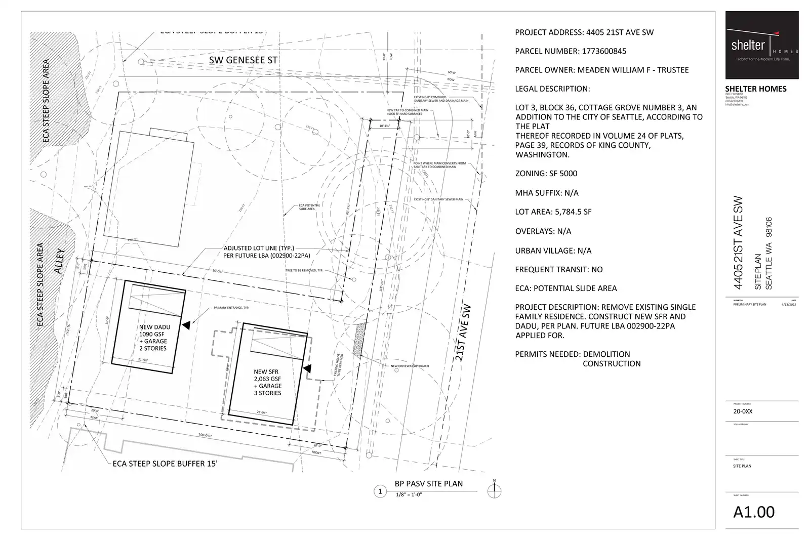 Site plan for 4405 21st Ave SW