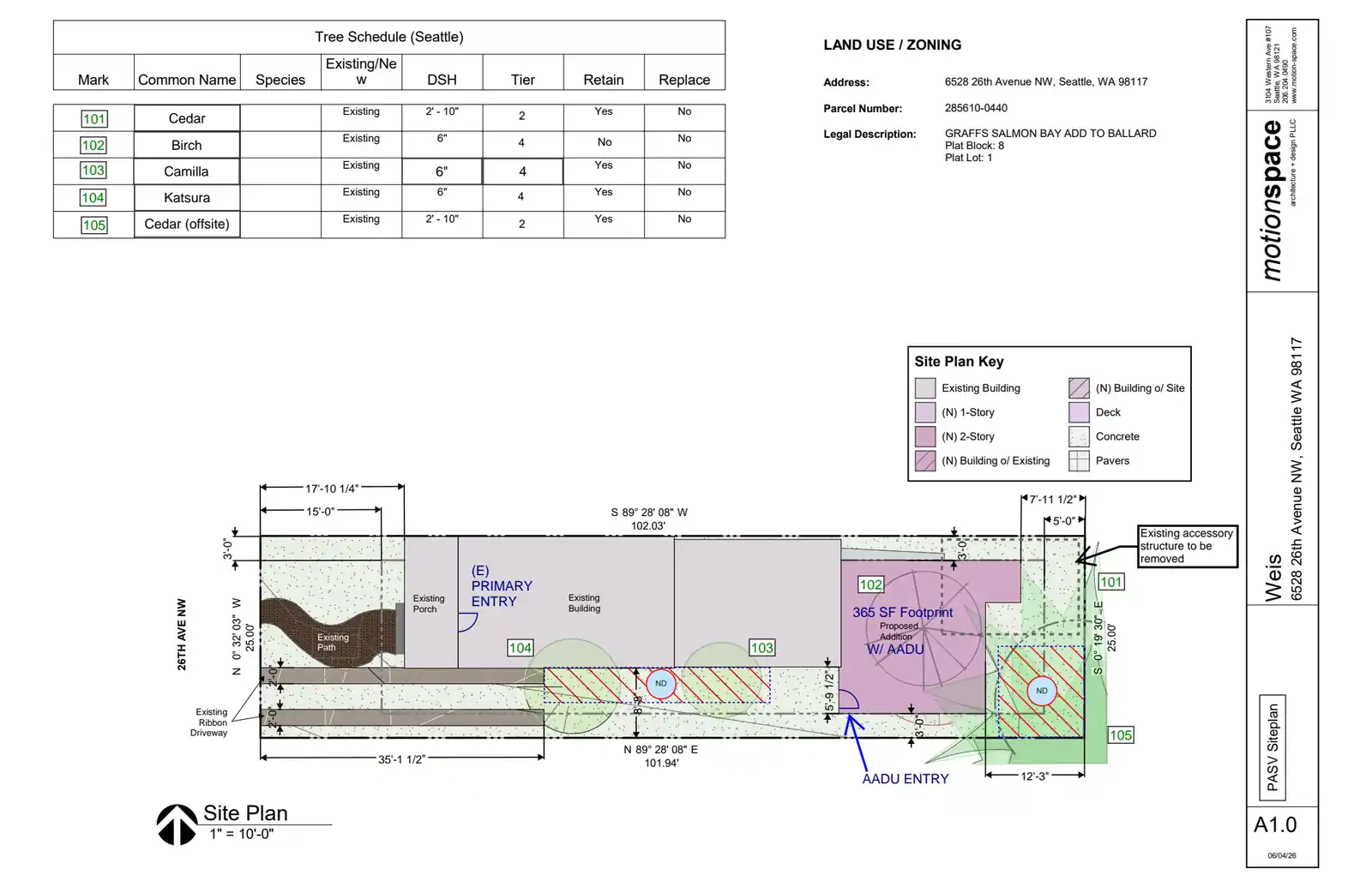 Site plan for 6528 26th Ave NW