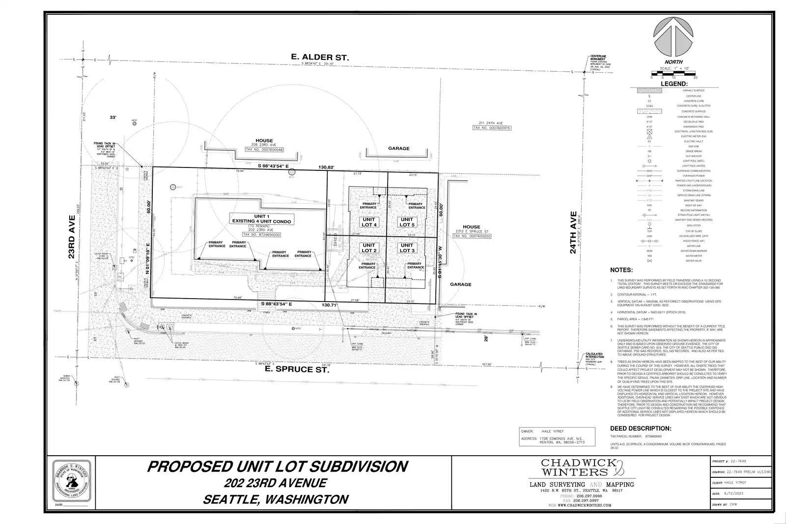 Site plan for 202 23rd Ave