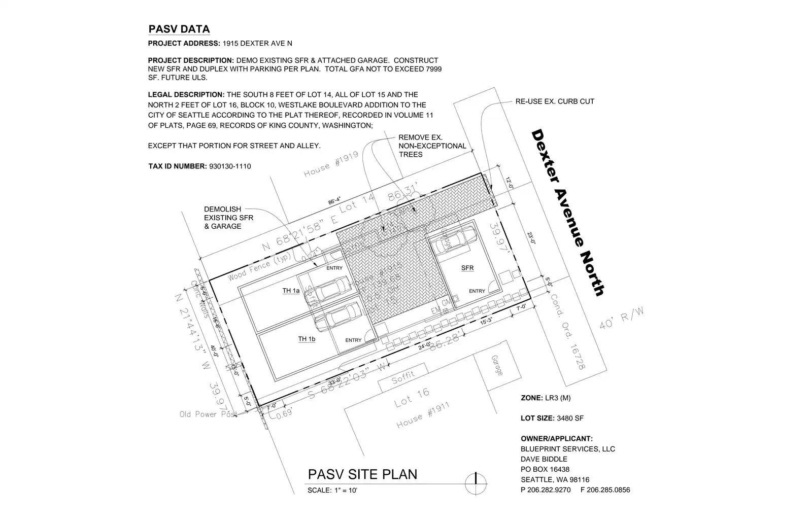 Site plan for 1915 Dexter Ave N