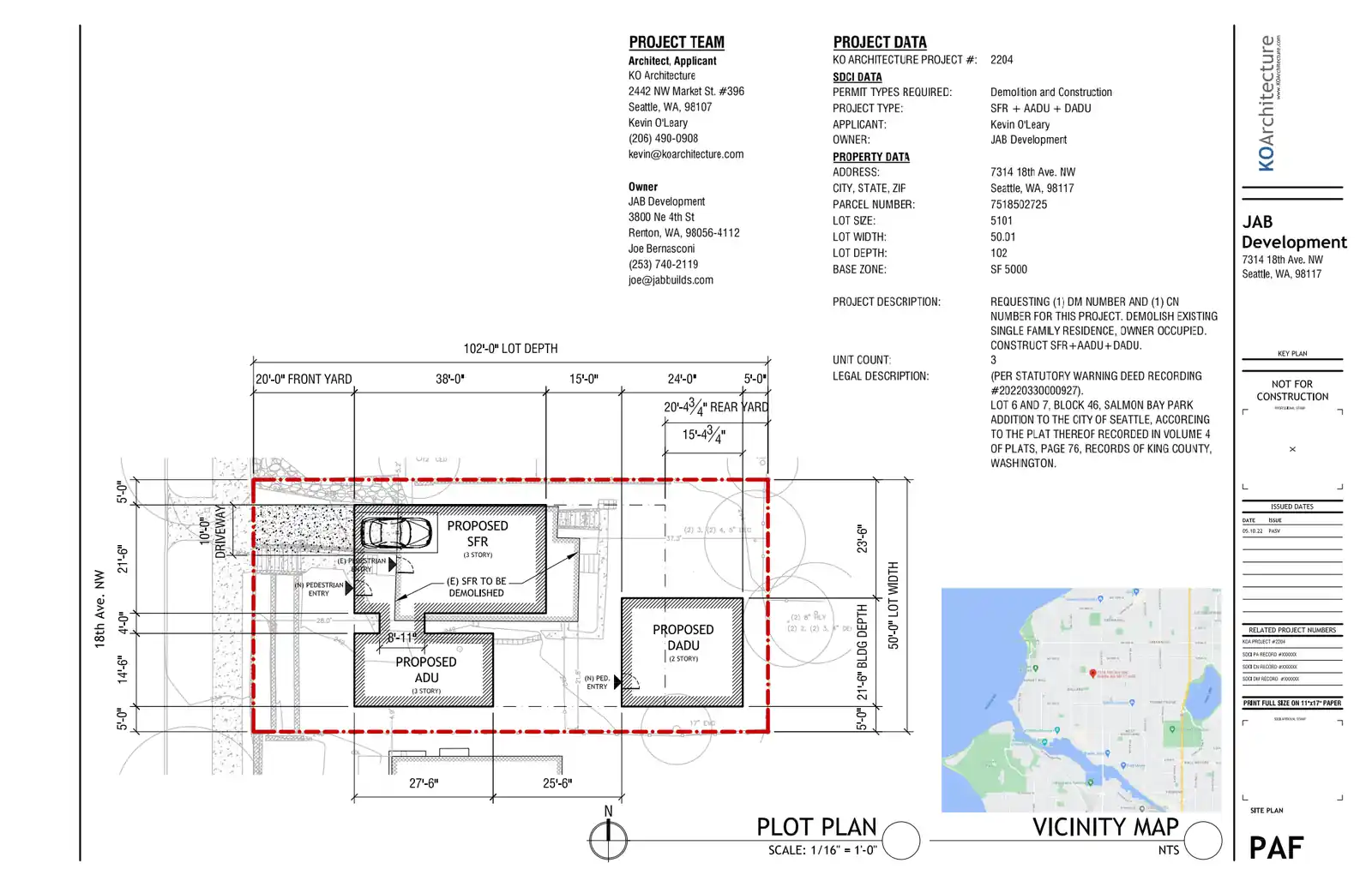 Site plan for 7312 18th Ave NW