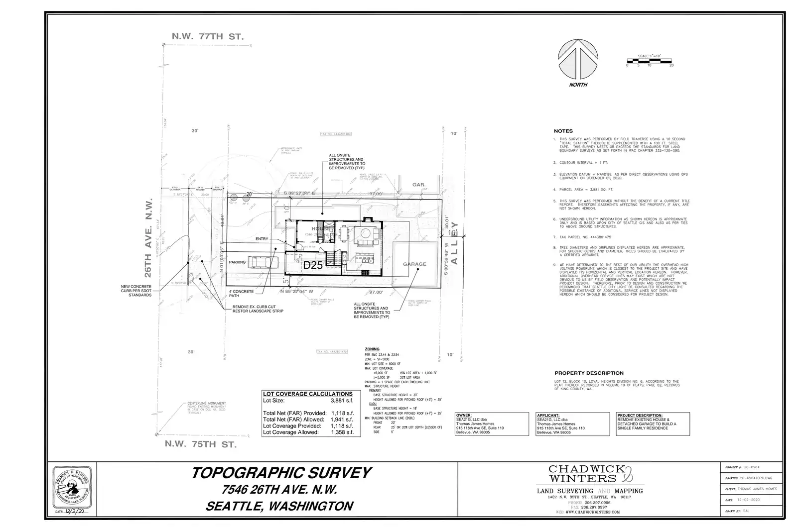 Site plan for 7546 26th Ave NW