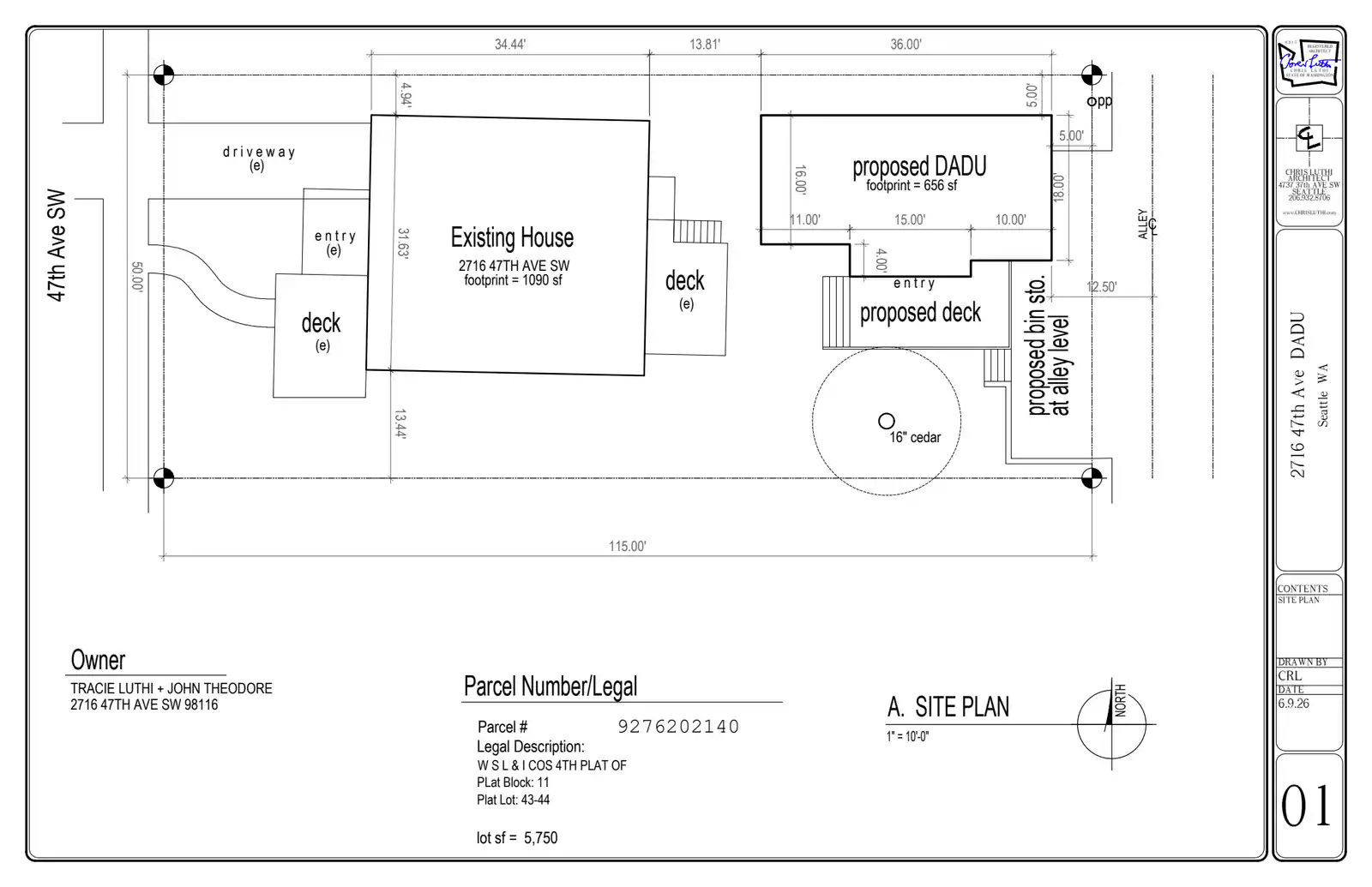 Site plan for 2716 47th Ave SW