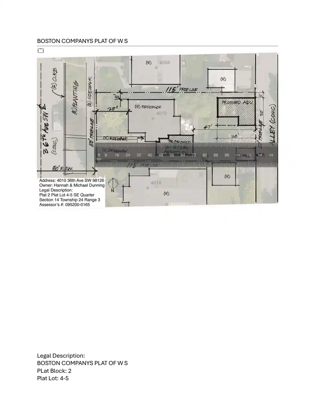 Site plan for 4012 36th Ave SW