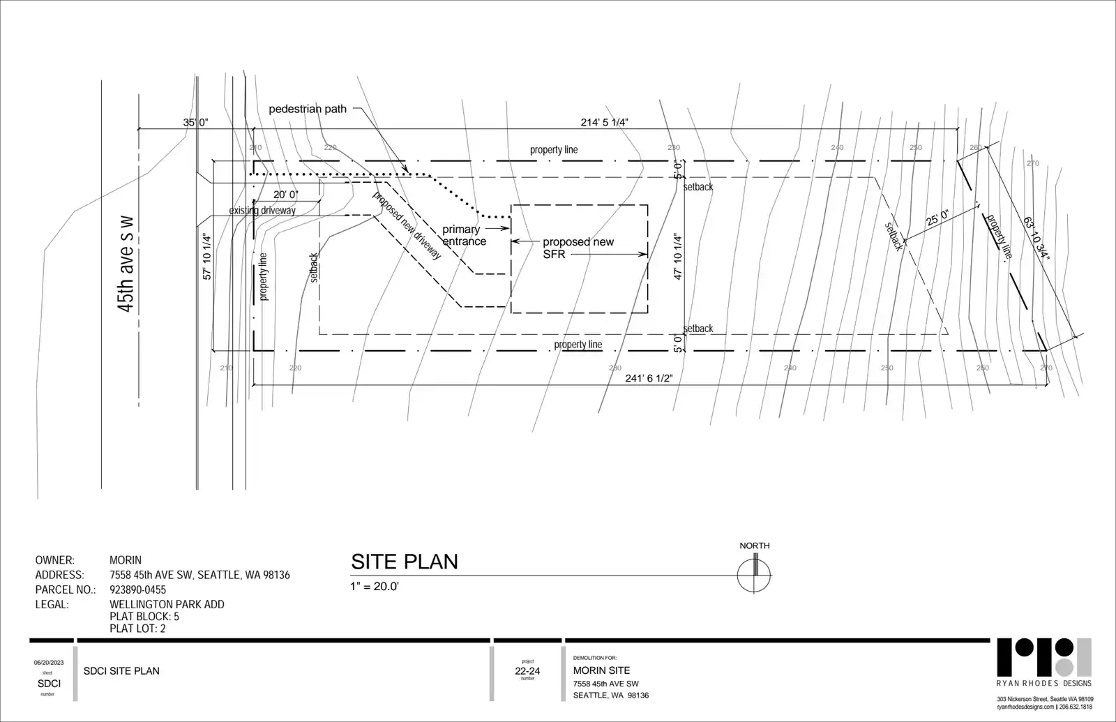 Site plan for 7558 45th Ave SW
