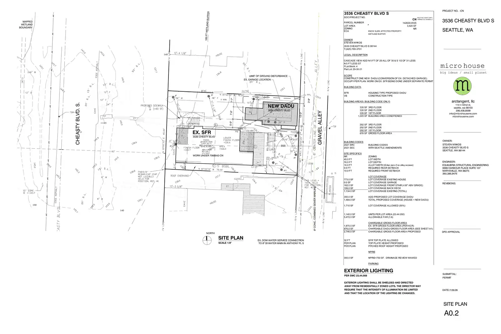Site plan for 3536 Cheasty Blvd S