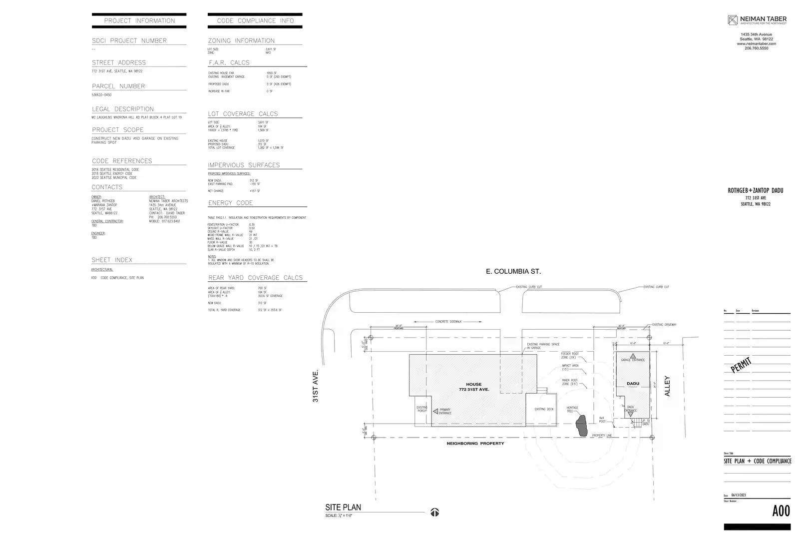 Site plan for 3105 E Columbia St