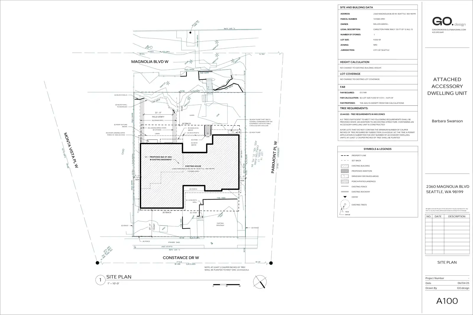 Site plan for 2360 Magnolia Blvd W