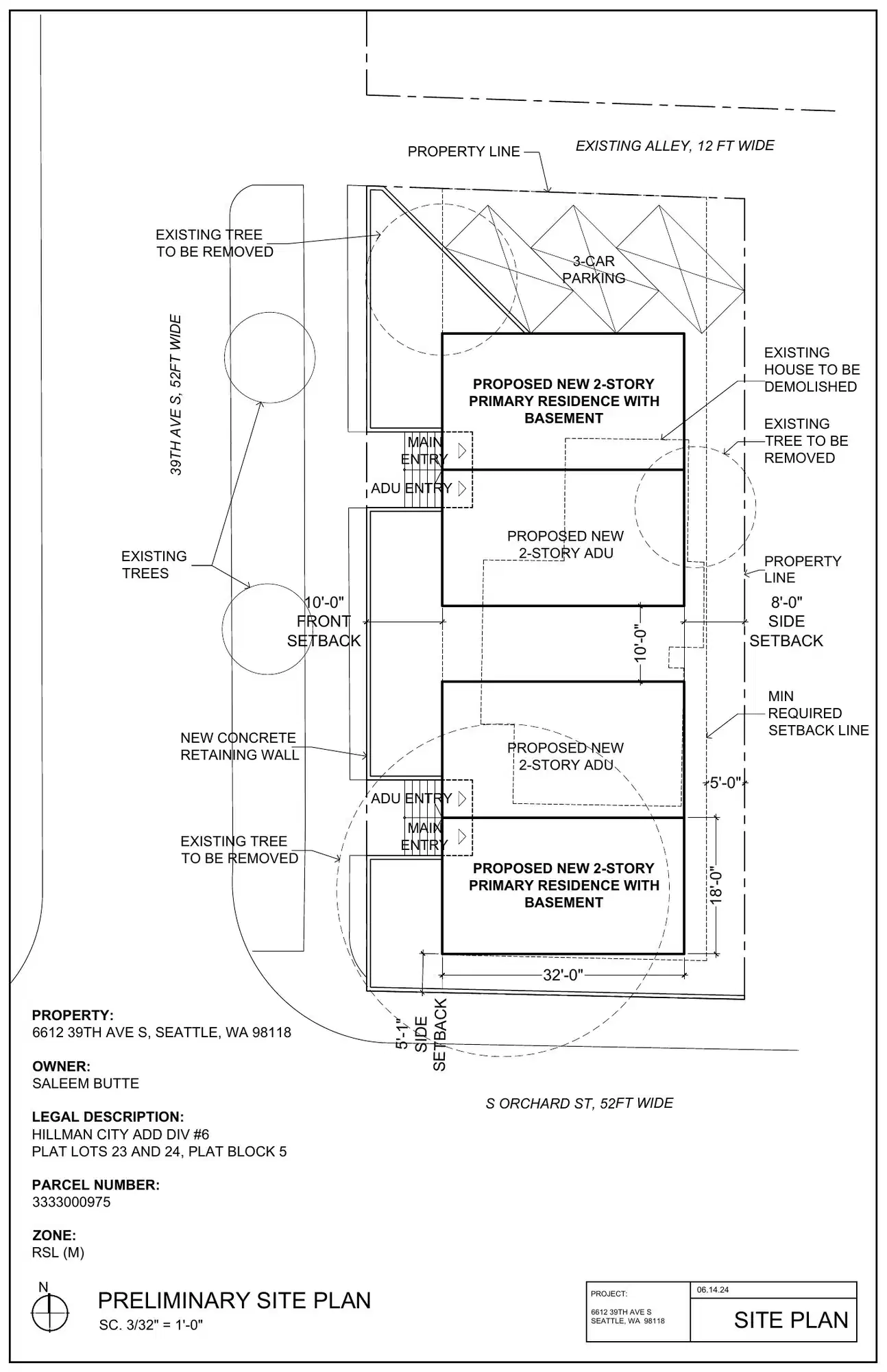 Site plan for 6612 39th Ave S