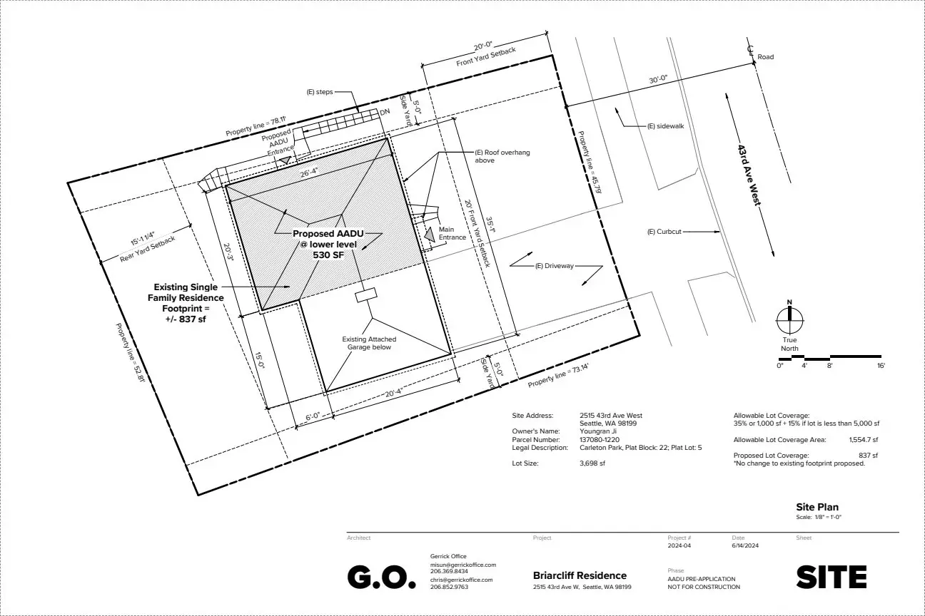Site plan for 2515 43rd Ave W