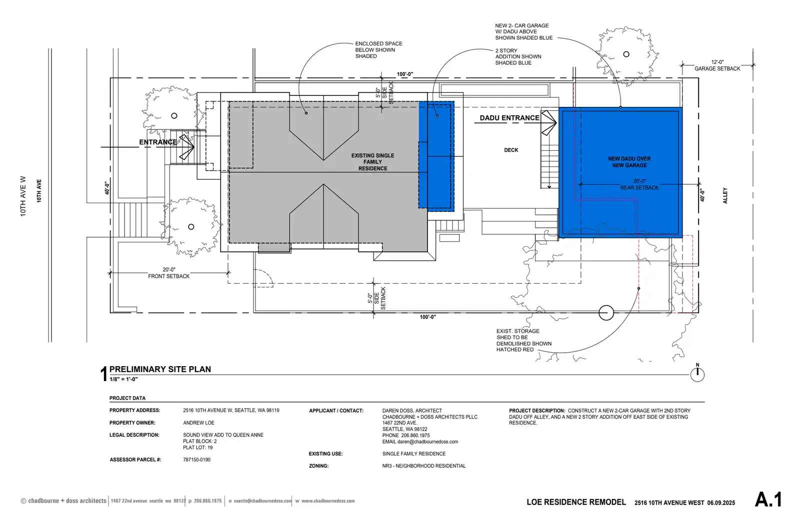Site plan for 2514 10th Ave W