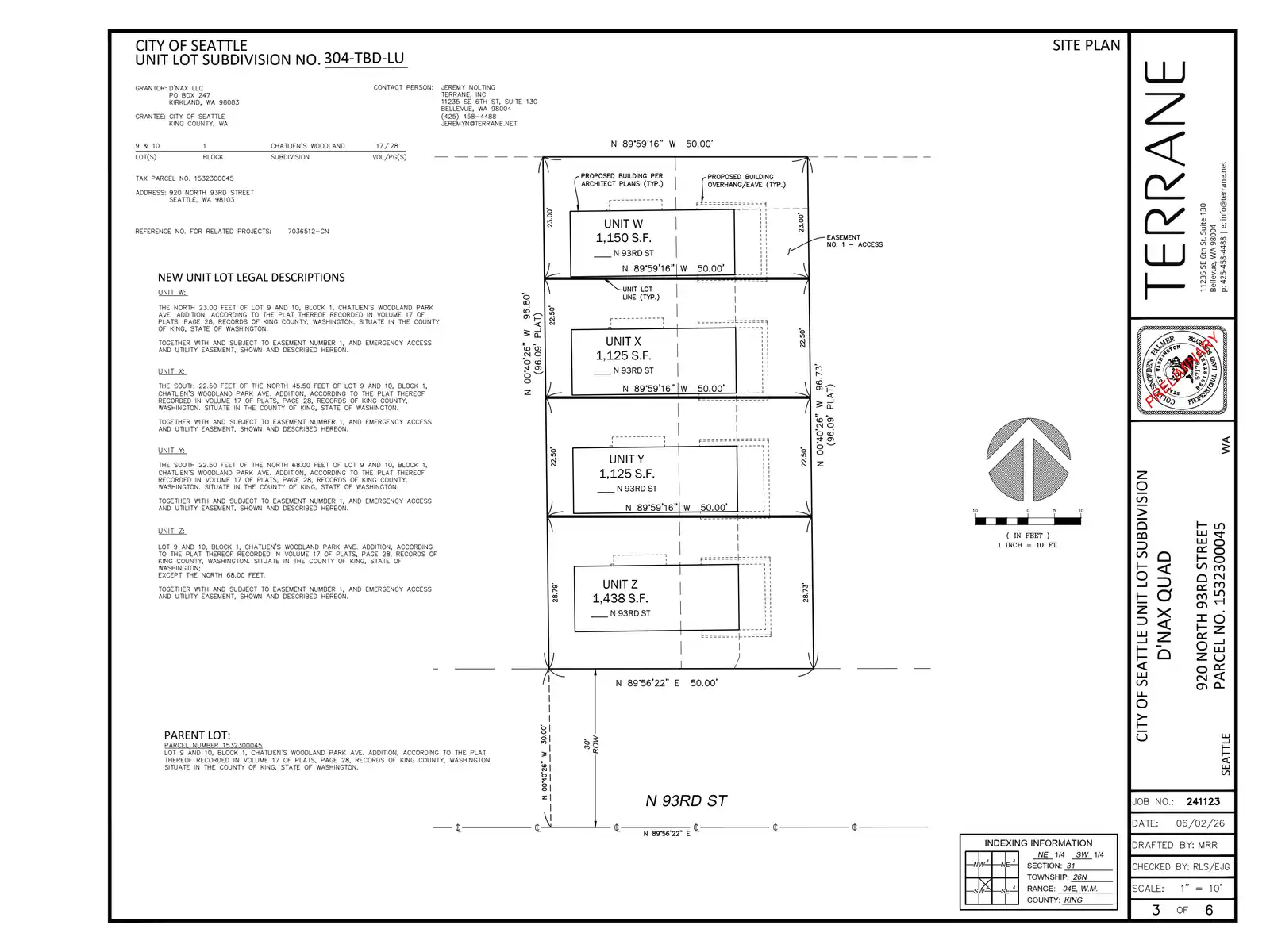 Site plan for 920 N 93rd St