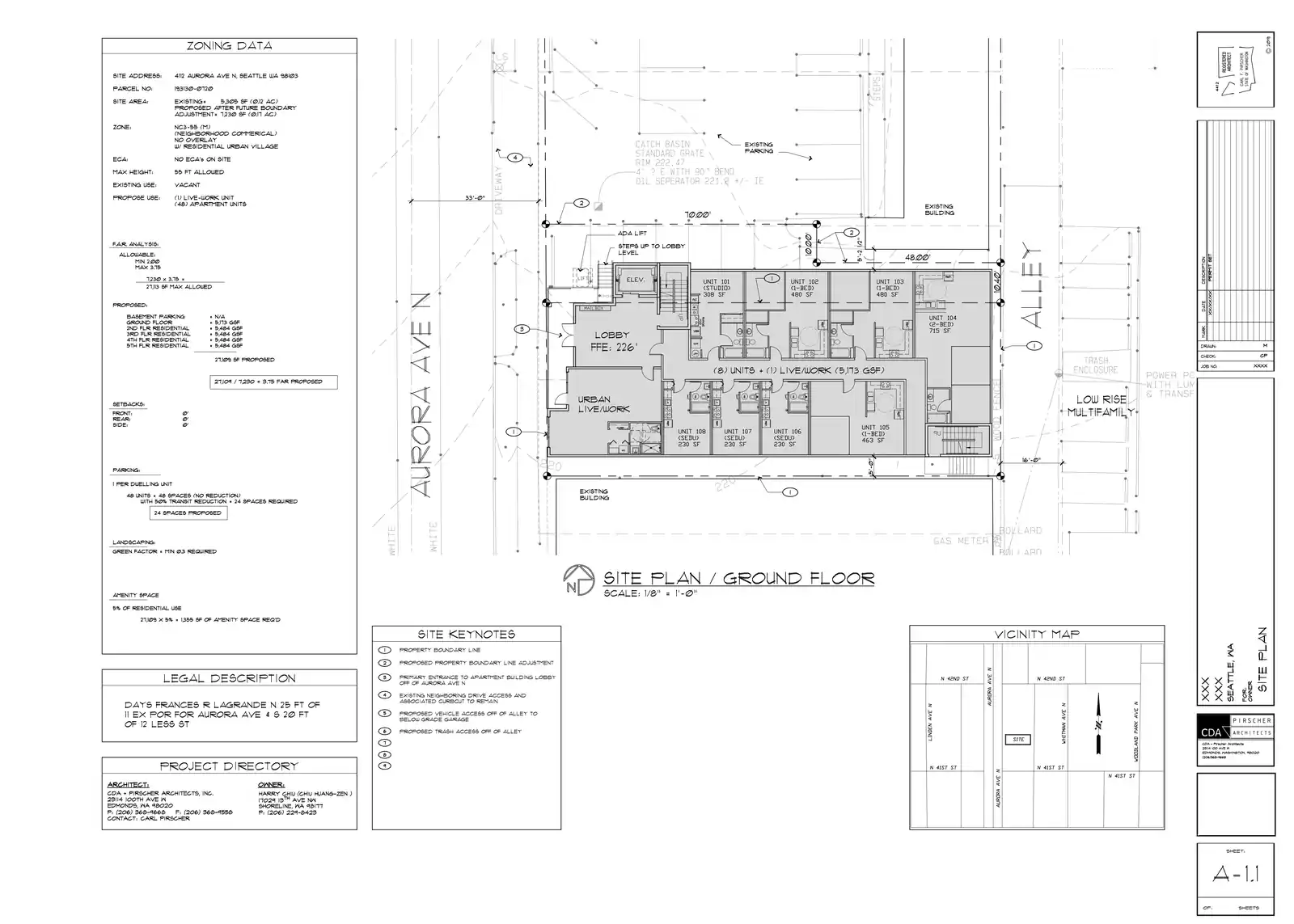 Site plan for 4112 Aurora Ave N
