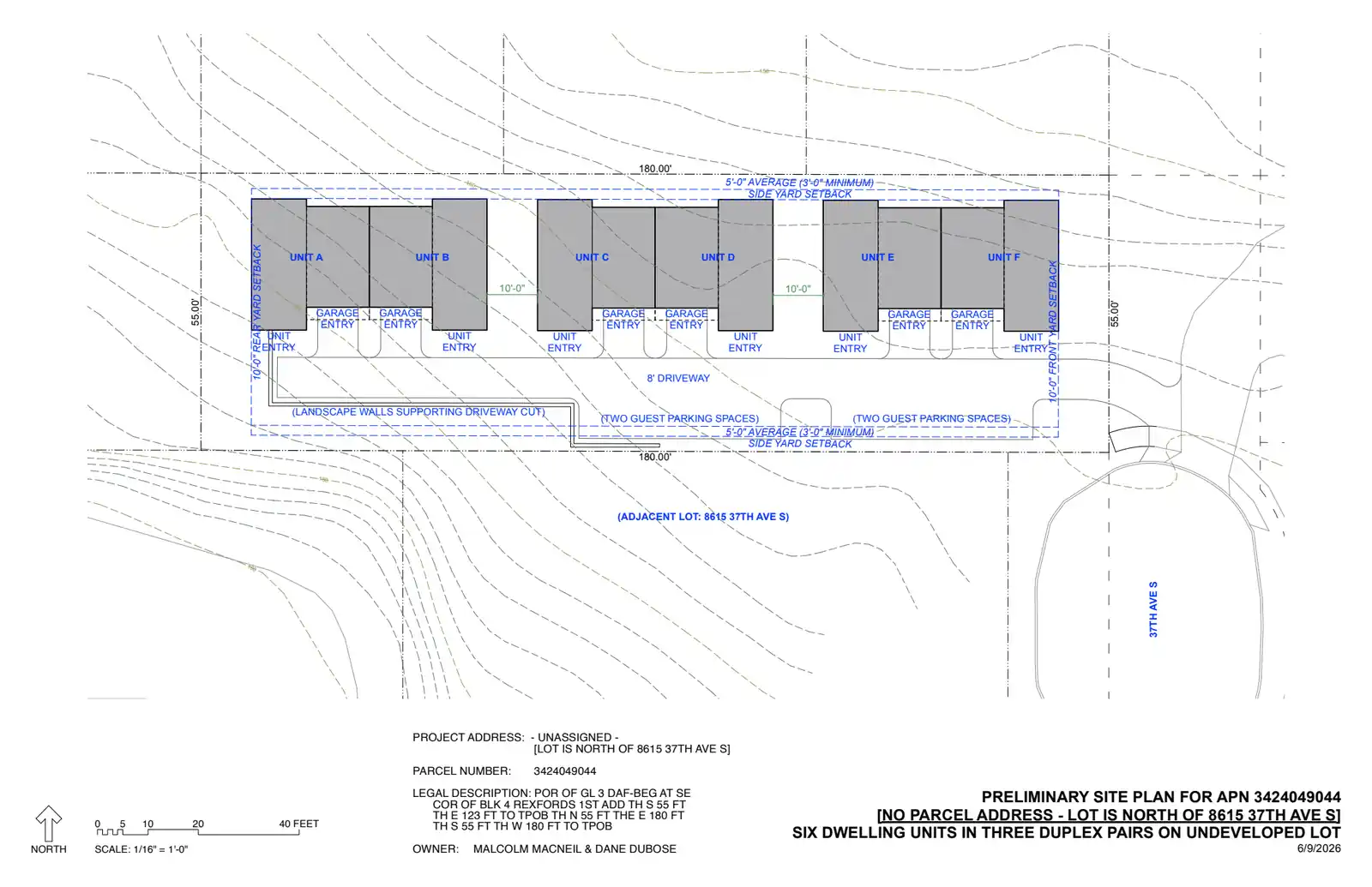 Site plan for 8611 37th Ave S