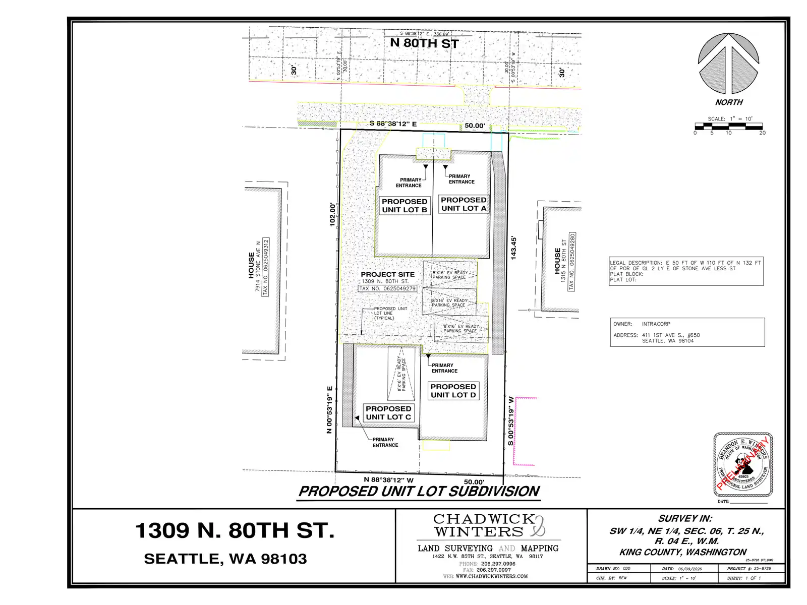 Site plan for 1309 N 80th St