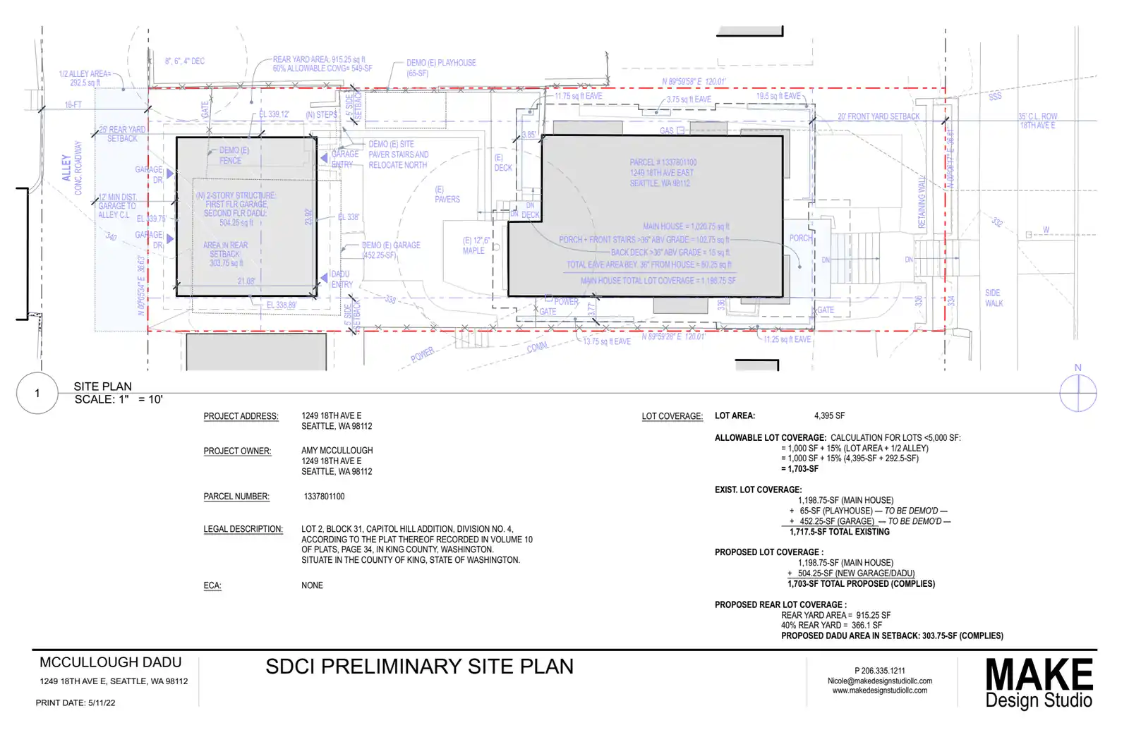 Site plan for 1249 18th Ave E