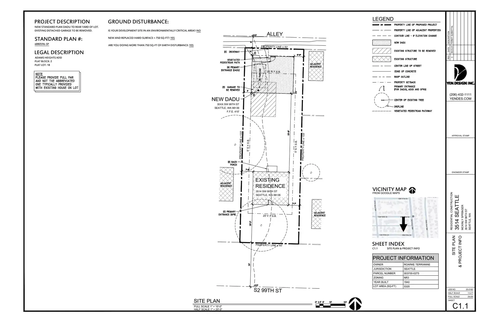 Site plan for 3512 SW 99th St