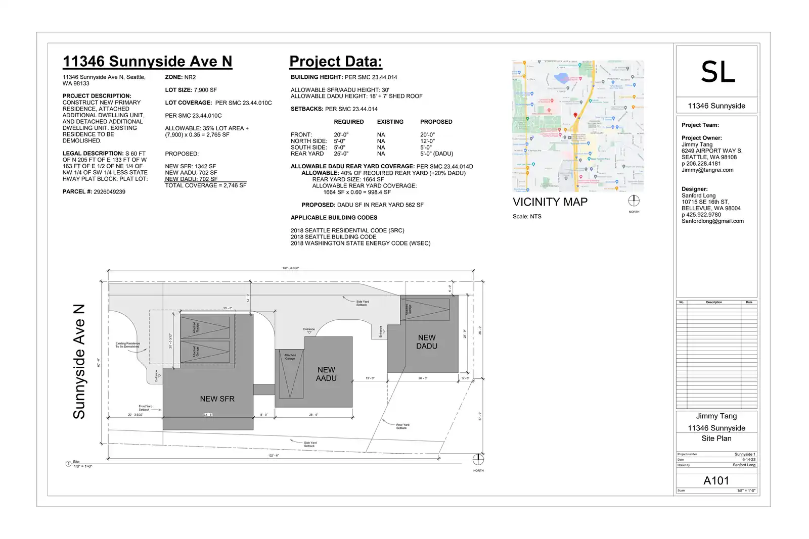 Site plan for 11346 Sunnyside Ave N