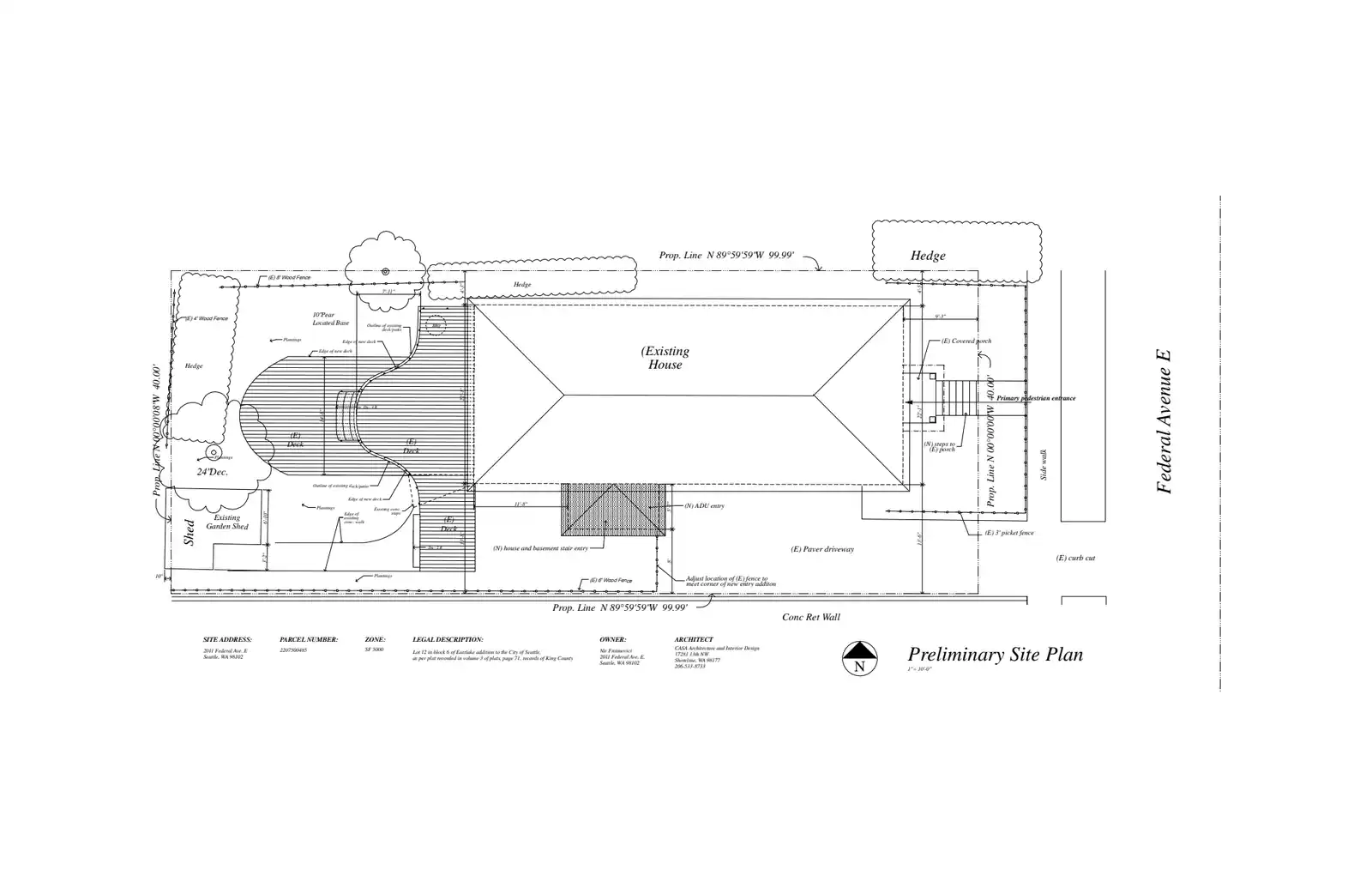 Site plan for 2011 Federal Ave E