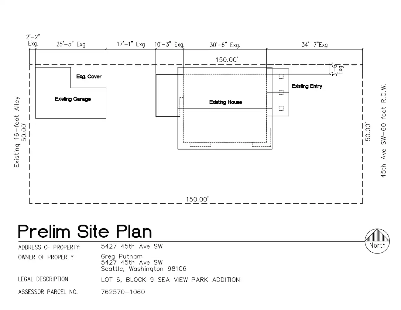 Site plan for 5427 45th Ave SW