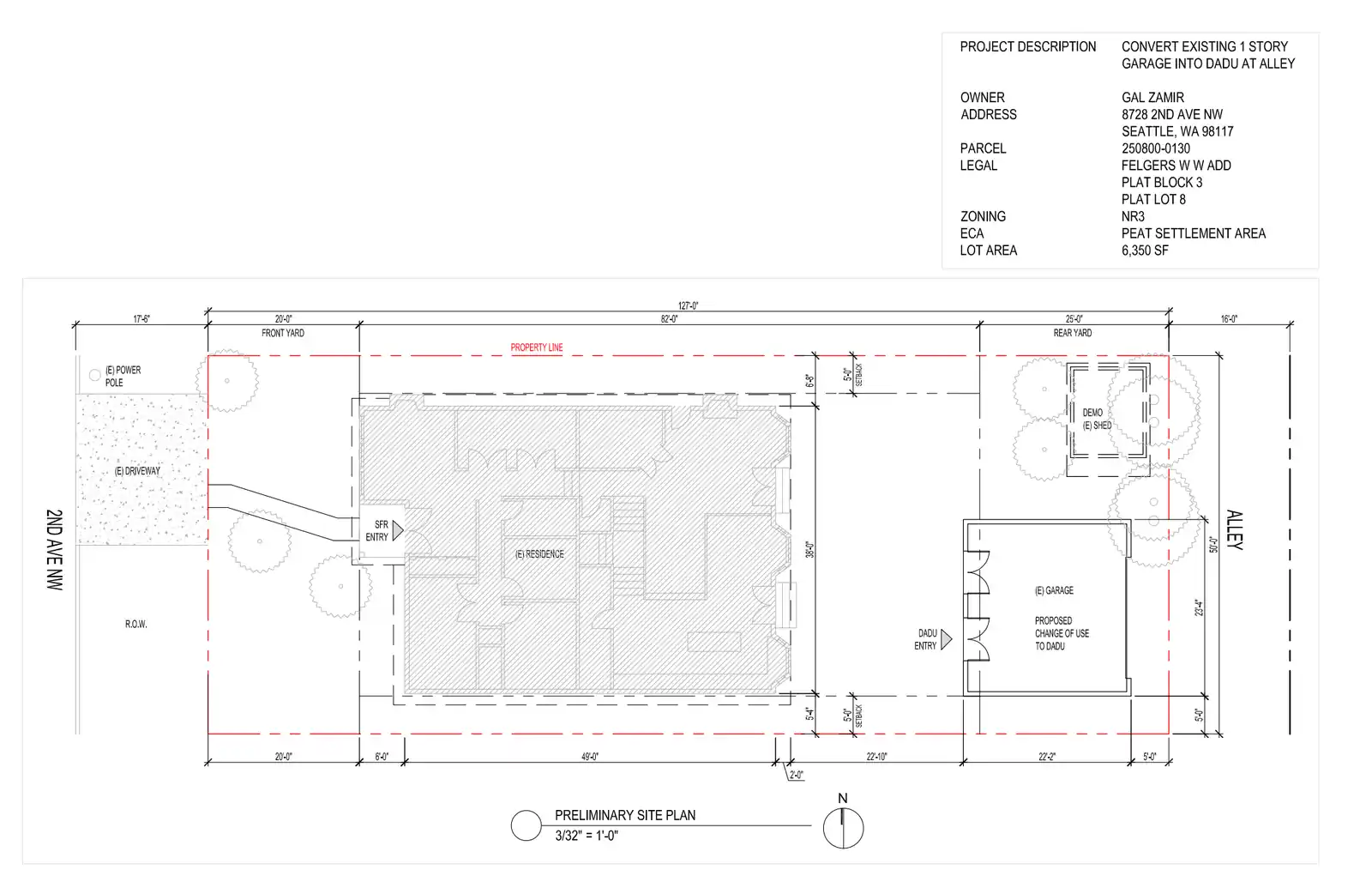 Site plan for 8728 2nd Ave NW