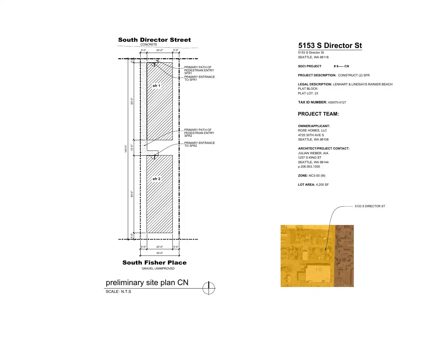 Site plan for 5153 S Director St