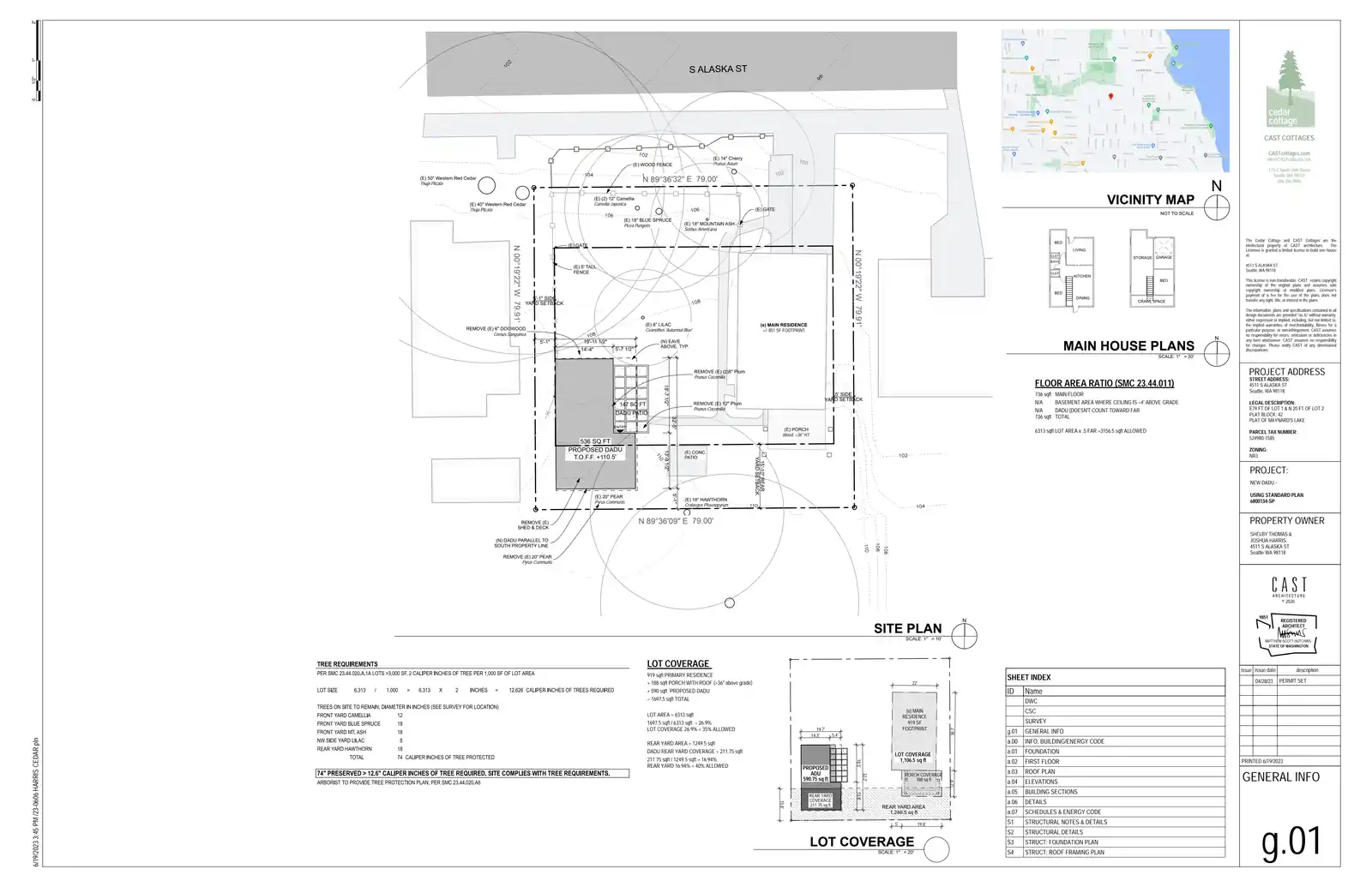 Site plan for 4511 S Alaska St