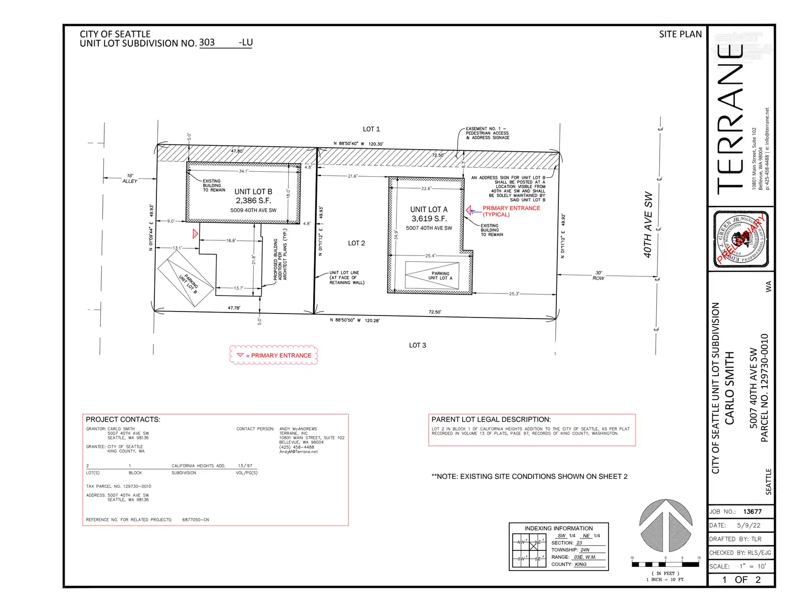 Site plan for 5009 40th Ave SW