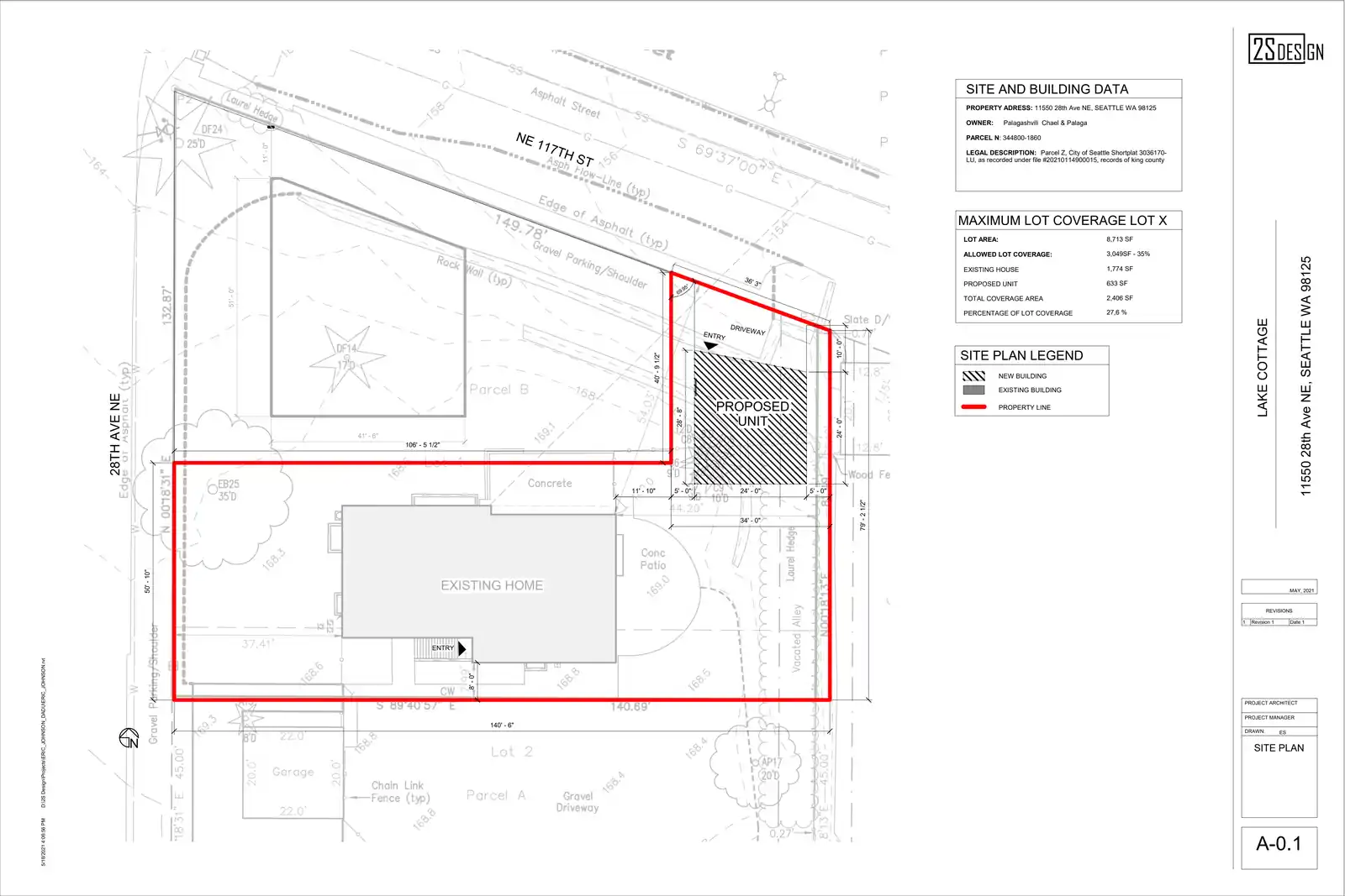 Site plan for 11550 28th Ave NE