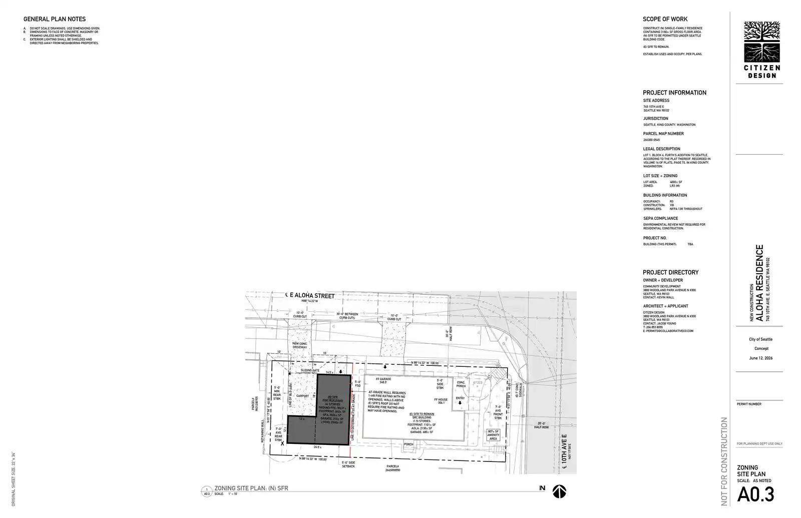 Site plan for 745 10th Ave E