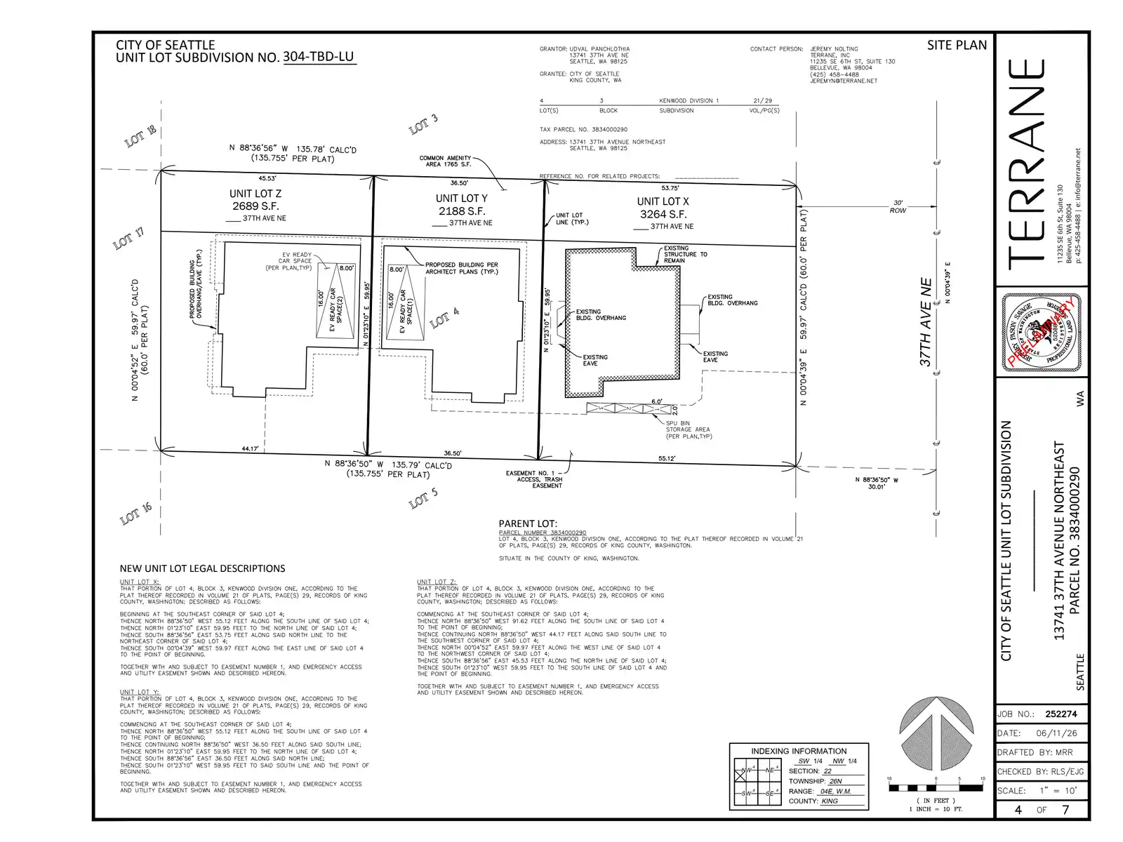 Site plan for 13741 37th Ave NE