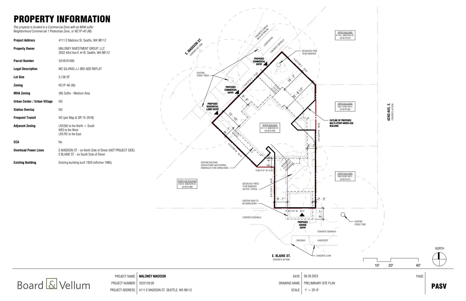 Site plan for 4111 E Madison St